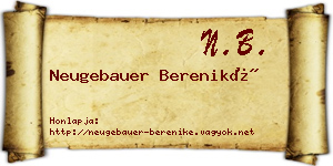 Neugebauer Bereniké névjegykártya
